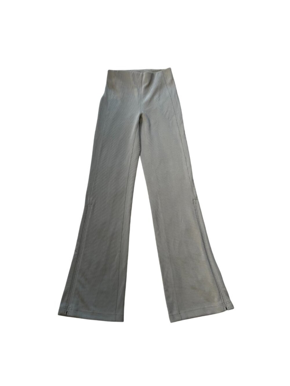 Lululemon Brushed Softstreme Ribbed Zip Flared Pant 34" Inseam Riverstone Size 4